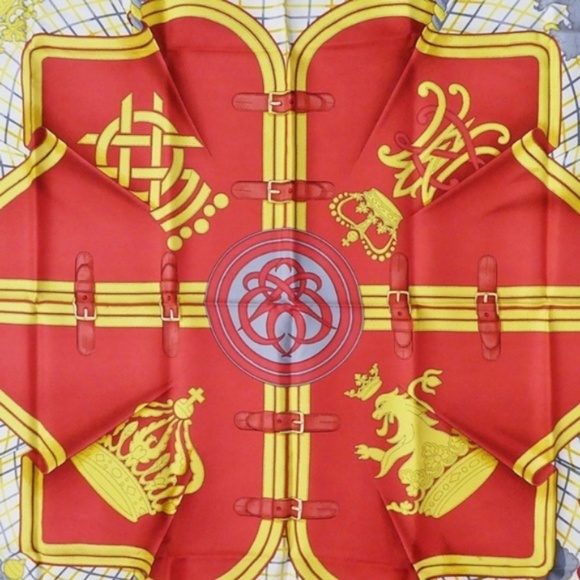 100% Auth Hermes "Grande Tenue" 100% Silk Scarf - Picture 2 of 8